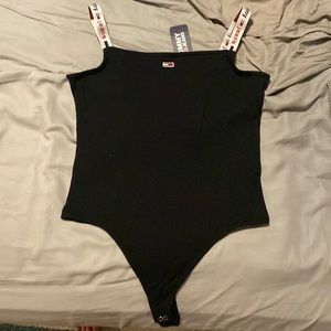 Black Tommy Hilfiger Logo Bodysuit